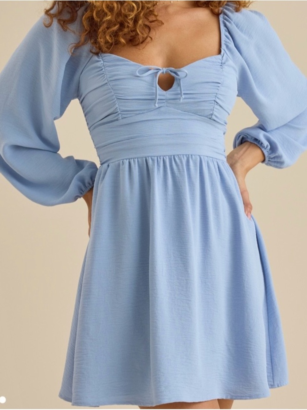Altar'd State Light Blue Square-Neck Mini Dress